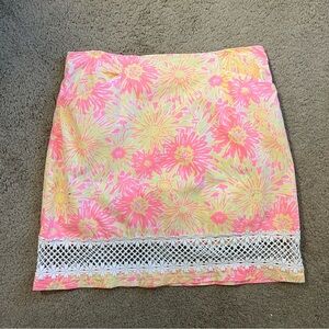 Lilly Pulitzer Pink and Yellow Floral Pencil Skirt
